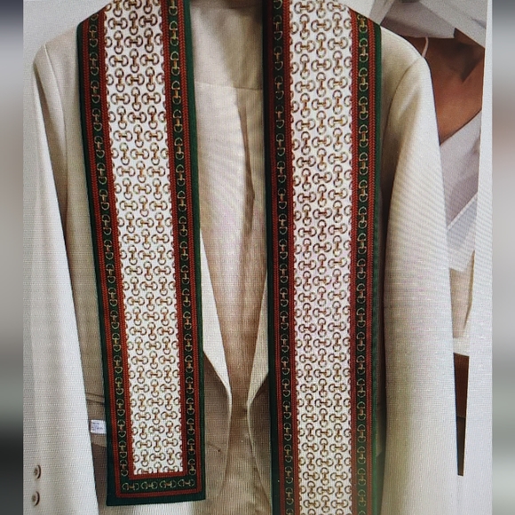 Chain Link Print Scarf 58 inches long - Picture 2 of 9